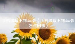 手机读取不到sim卡（手机读取不到sim卡怎么回事）